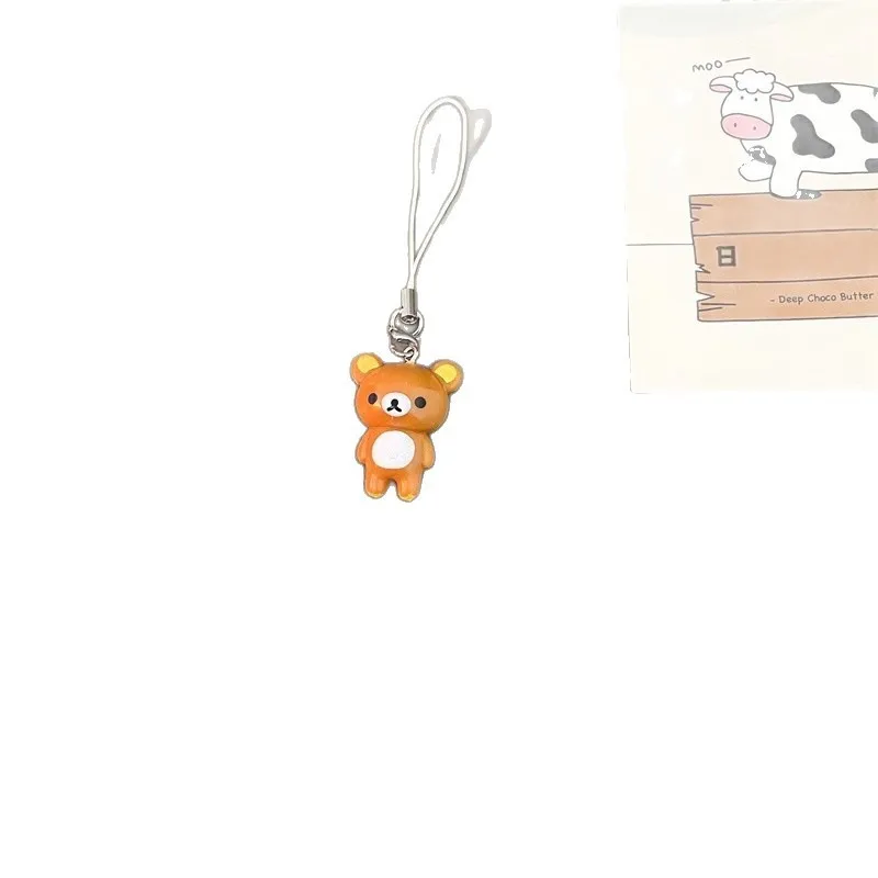 Kawaii Rilakkuma عروسة كارتون سماعة حقيبة الديكور أنيمي البضائع حزام الهاتف سيارة المفاتيح هدية عيد ميلاد للفتيات #5