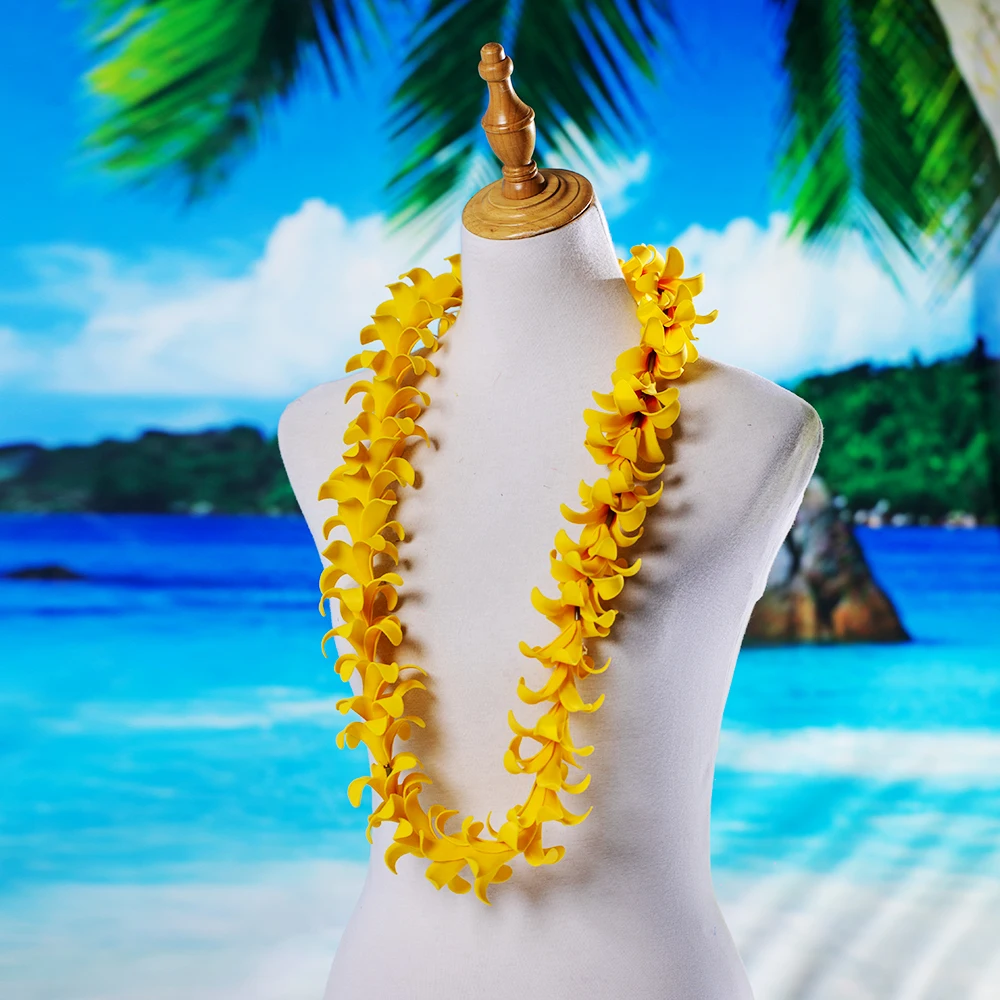 Espuma Artificial Puakenikeni Lei para Hula Dança Primavera Verão Havaiana Tradição Dia Lei Lindo Hawaii Party Wedding Garland