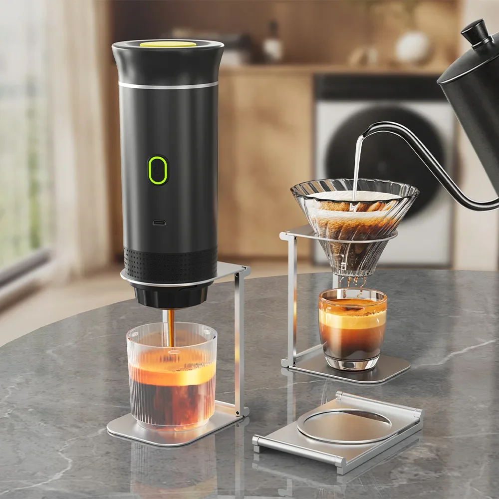 Máquina de café cápsula portátil, café expresso americano, aquecimento elétrico pequeno sem fio, máquina de café com bomba