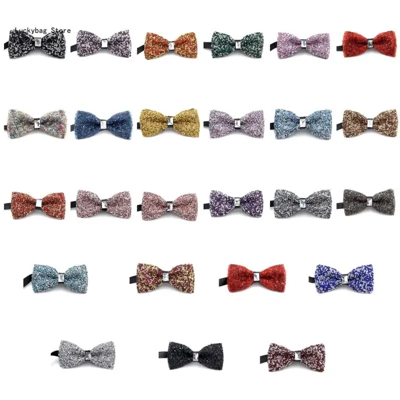 

Mens Fashion Bowtie with Rhinestones Wedding Banquets Party Diamond Bow Ties Fashion Collar Jewelry Neckwear