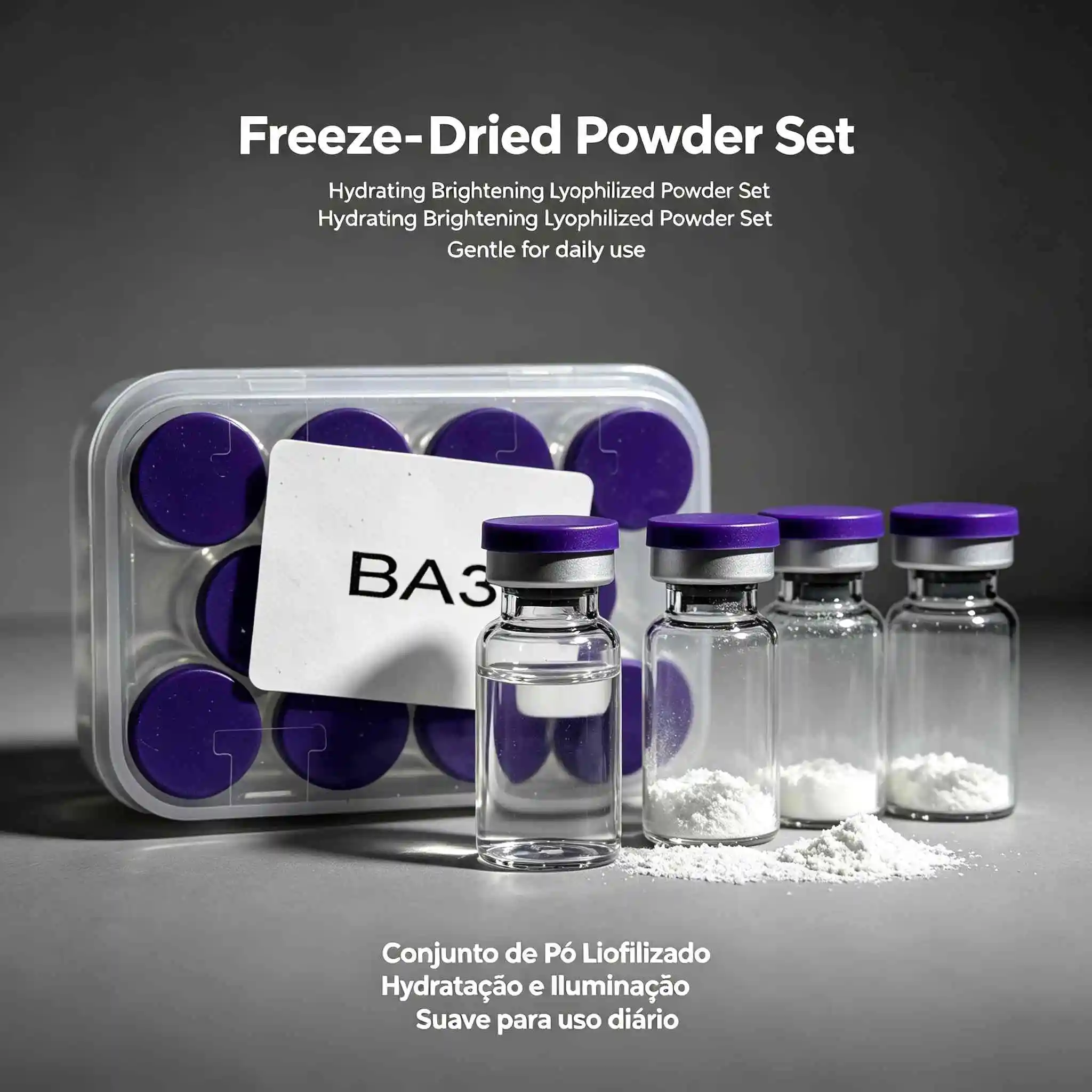 Lyophilized Powder Vial Set,Hydrating Facial Essence,Freeze-Dried Powder,Random Cap Colors,Date Subject to Actual Goods
