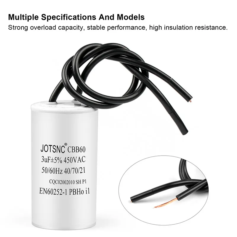 2Pcs CBB60 Motor Running muslimac Water Pump condensatori di avvio Start Motor Run 450VAC