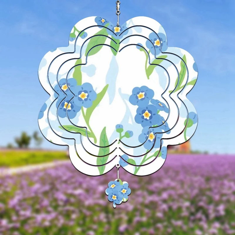 Sublimation Wind Spinner Chime Blanks, 4 Pack 10 Inch 3D Double Sided Wind Spinners For Indoor Outdoor Garden Yard