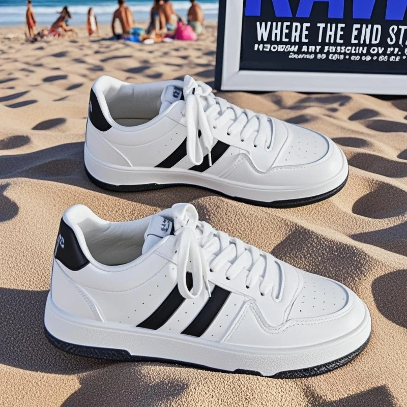 

2025 Spring New Men's Fashion with Street Low Help Two Bar Shoes Students Small White Shoes Male Casual Sports Shoes Non-slip