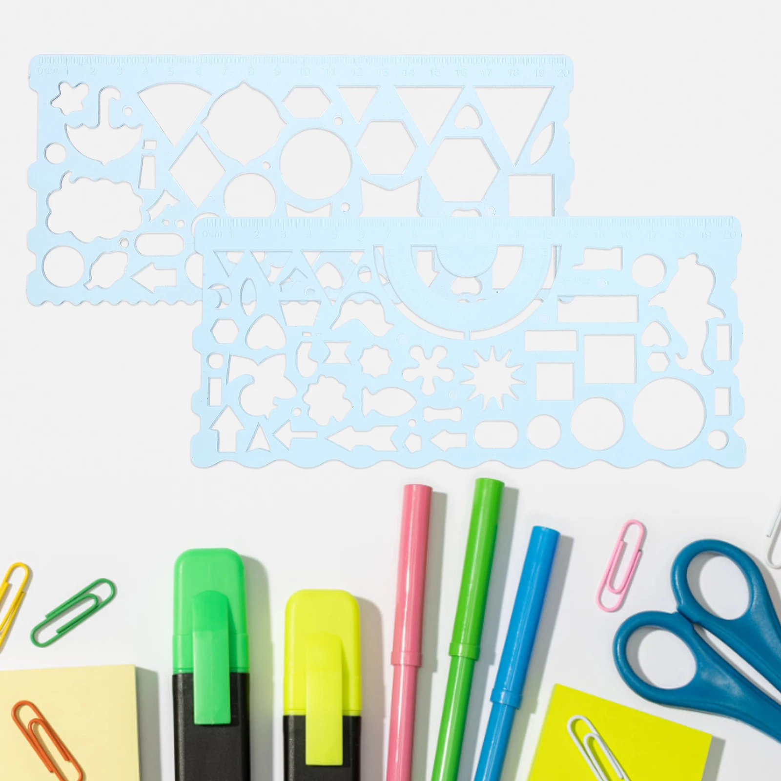 1 set 1 Set Drawing Template Ruler Kit Lightweight Pp Material For School Engineering Architecture Art Geometry Design Students