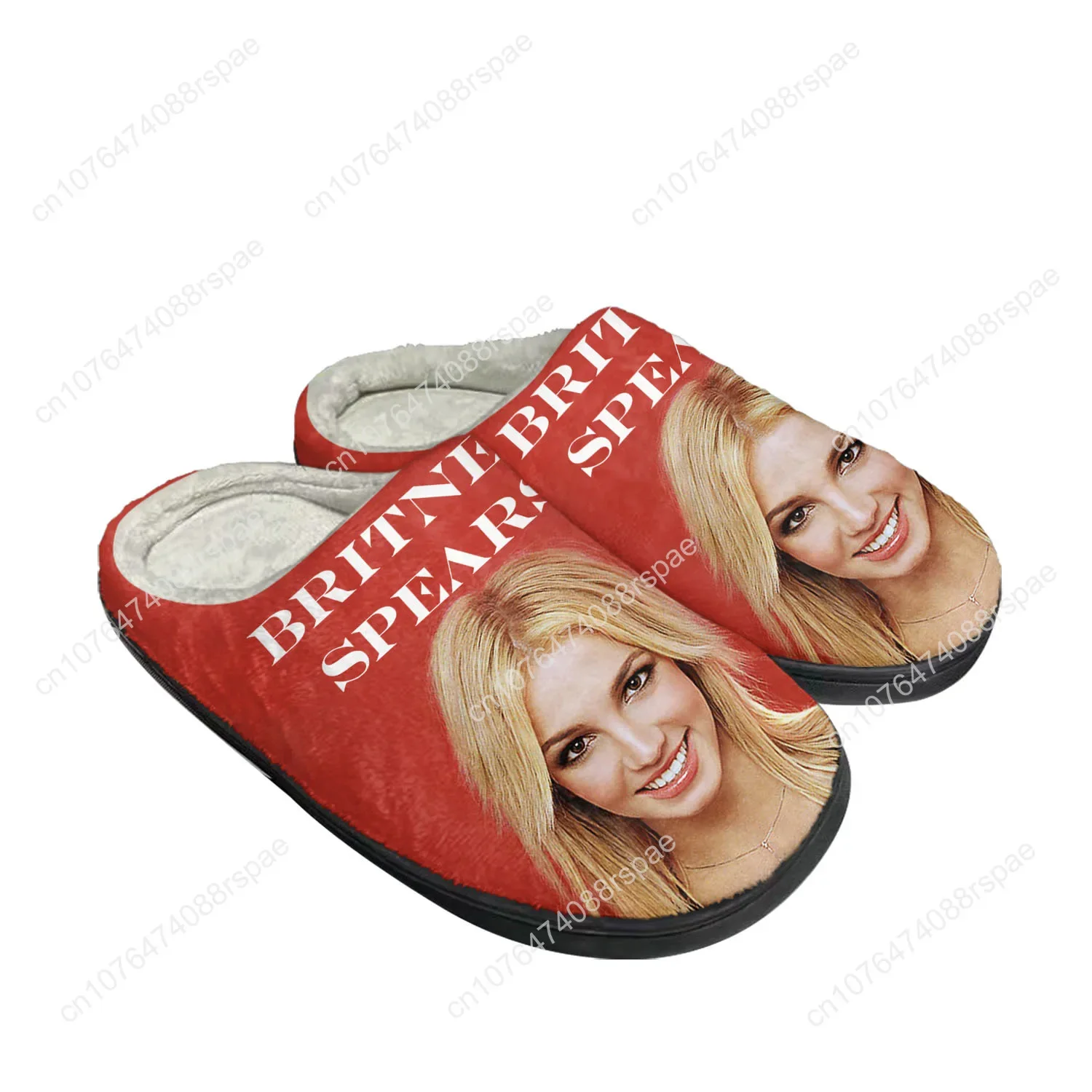 Britney Spears-Chinelos de algodão térmico personalizados para homens e mulheres, sapatos interiores em casa, luxuoso, quarto, manter aquecido, casal