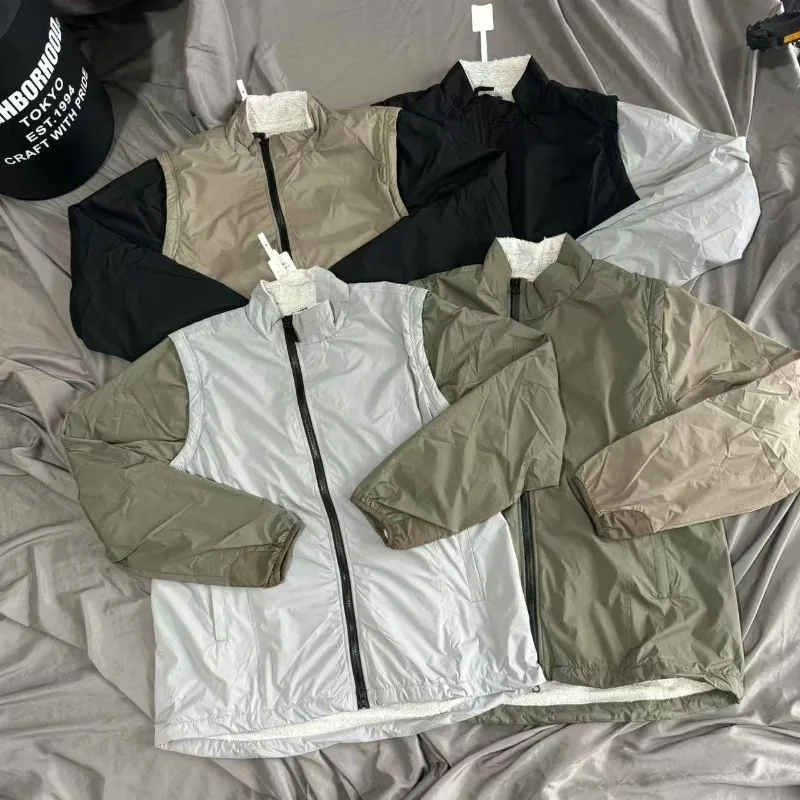 اليابانية ياماتوميتشي سستة الوقوف طوق سترات صوفية انفصال كم الرجال النساء عادية مقاوم للماء يندبروف الدفء سترة