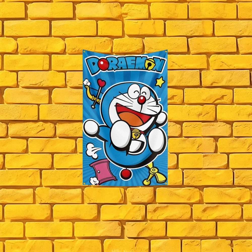 Doraemon Inspired Video Game Flag 3x5 FT Polyester Banner For Man Cave Wall Decor Gamer Gift