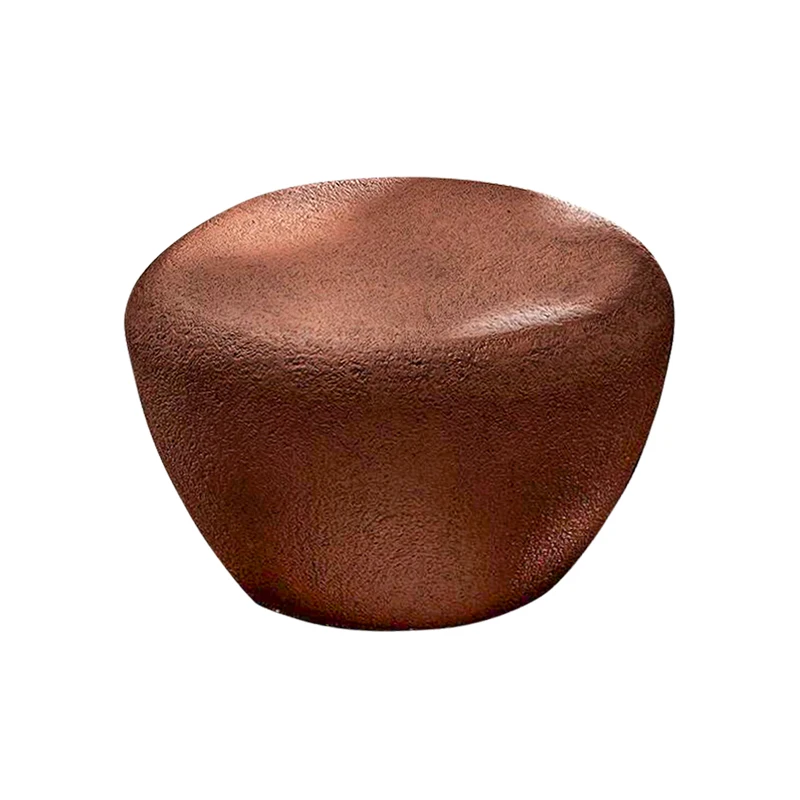 Designer italiano minimalista industrial baixa altura oval pedra mesa de café, moderno jardim ao ar livre mobiliário