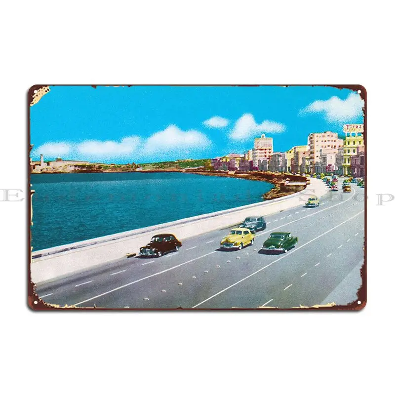 1950 S Sunlit Havana Cuba Metal Plaque Living Room Club Printing Garage Wall Decor Tin Sign Poster