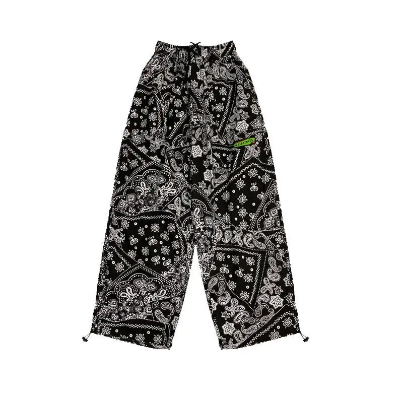 Hose mit weitem Bein für Damen, Harajuku, schick, hohe Taille, trendiger BF-Stil, Teenager, Unisex, Preppy-Druck, lässig, für Schulmädchen, Streetwear