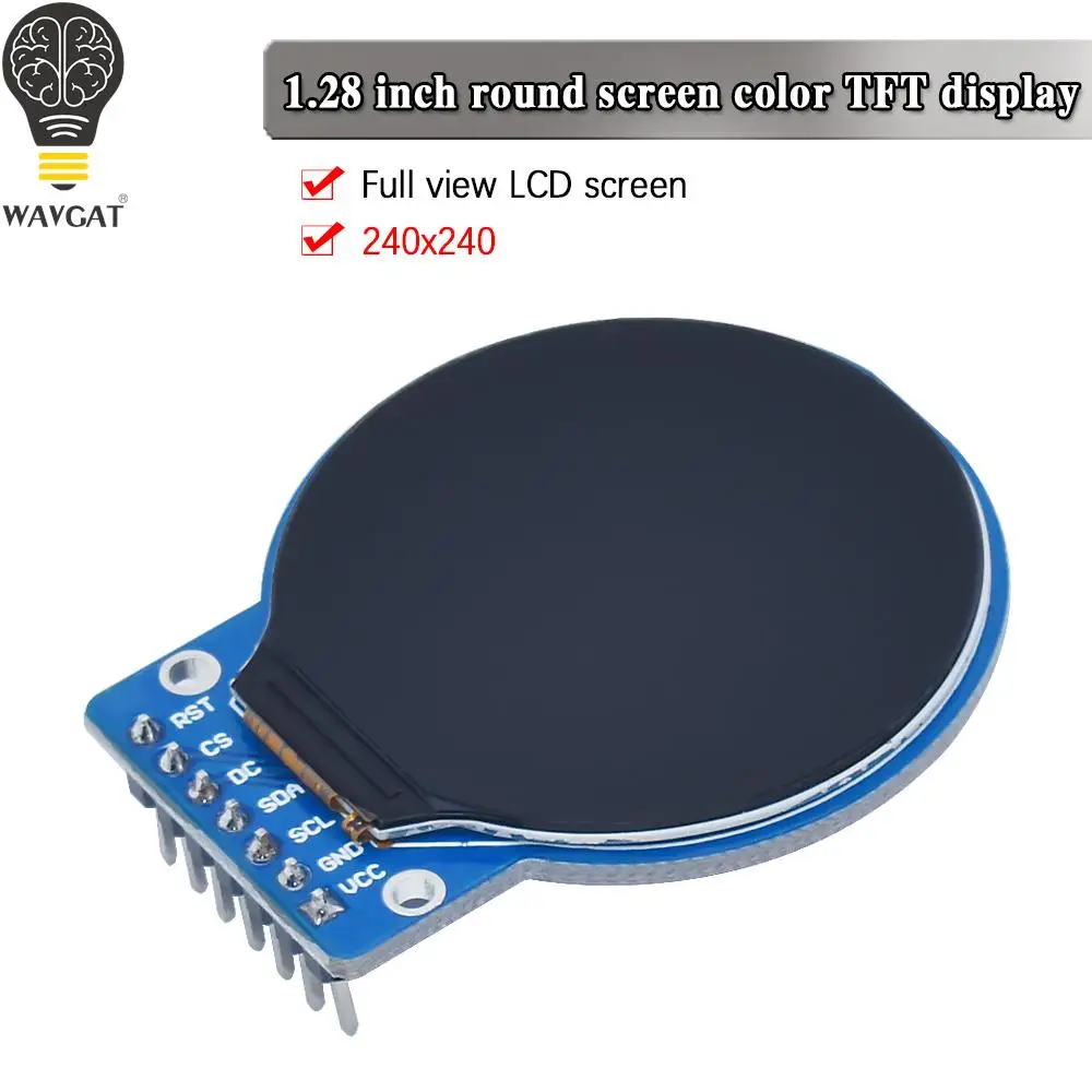 

2,5-дюймовый HD IPS цветной TFT ЖК-дисплей модуль 1,28 "RGB светодиодный круглый экран 1,28*240 GC9A01 привод SPI интерфейс адаптер печатная плата