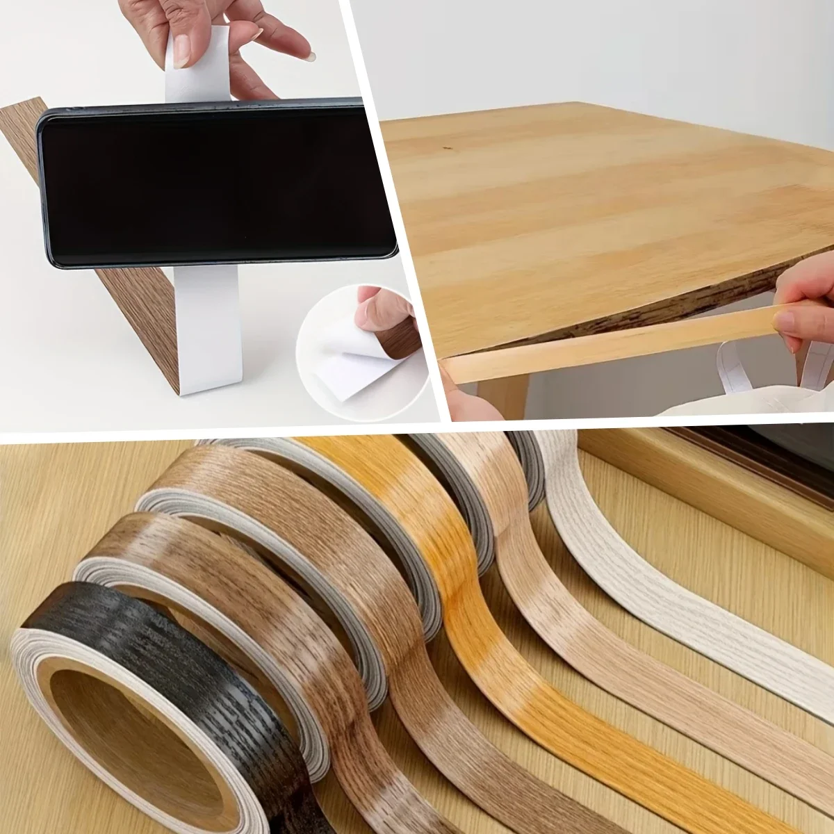 1roll 10mX2cm Furniture Self-adhesive Wood Grain Edging Tape PVC Self Adhesive Refurbished Self-adhesive Edge Band Thickened