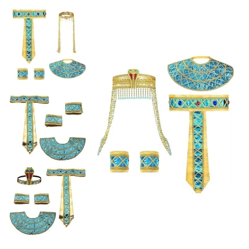 Fantas figuradas egípcias Y5GC para mulheres Halloween, acessórios antigos do traje do Egito para a festa cosplay do Dia da