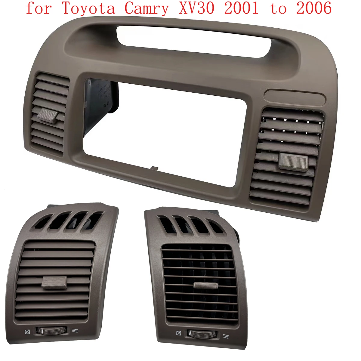 

Front Center Dash AC Vents Radio Trim Bezel Air Conditioning Outlet Grill Panel Replacement for Toyota Camry XV30 2001 to 2006