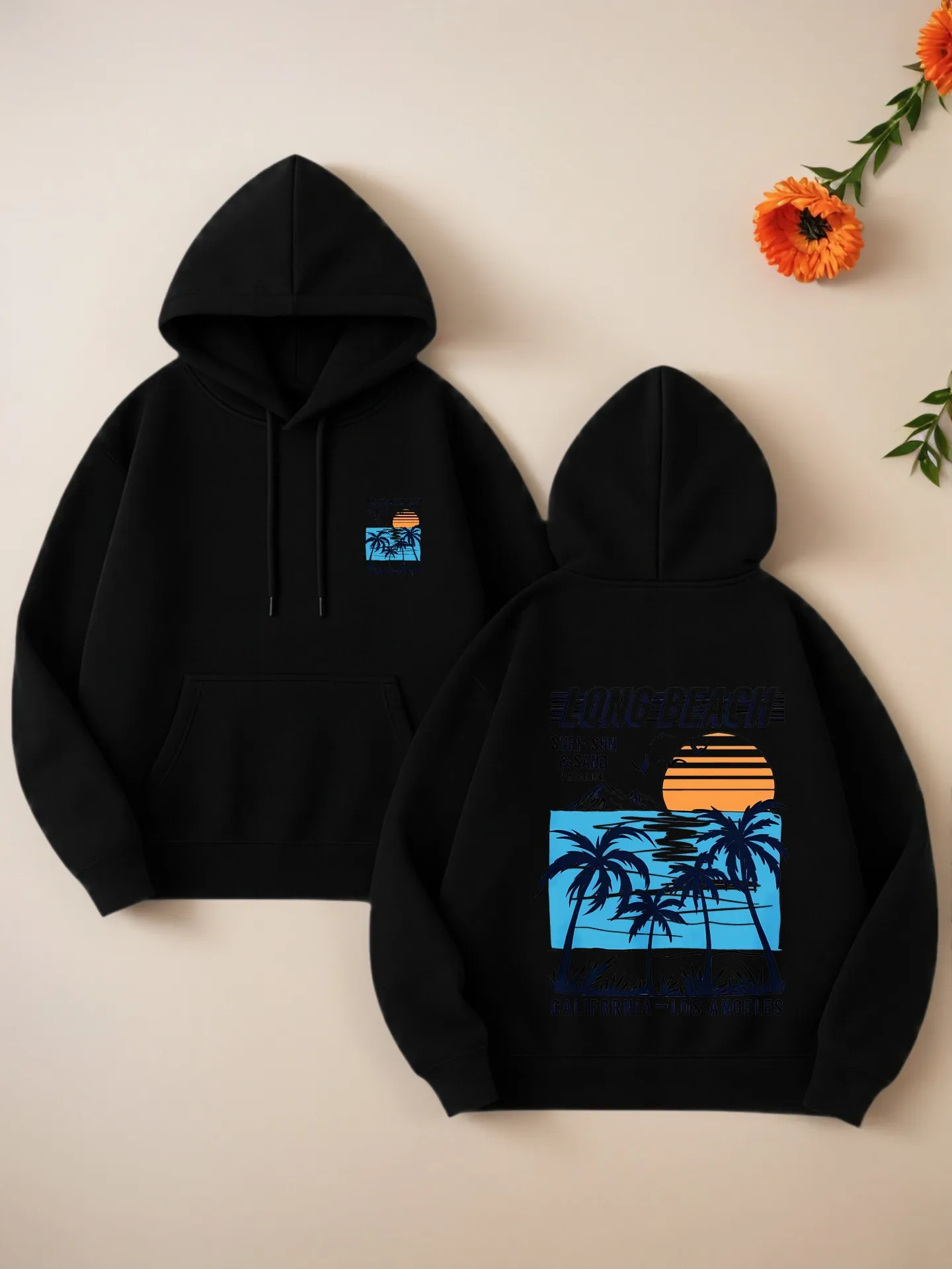 

Graphic Hoodie, Vintage Graphic Print, Casual Aesthetic, Fleece, Vacation Outfit, For Men