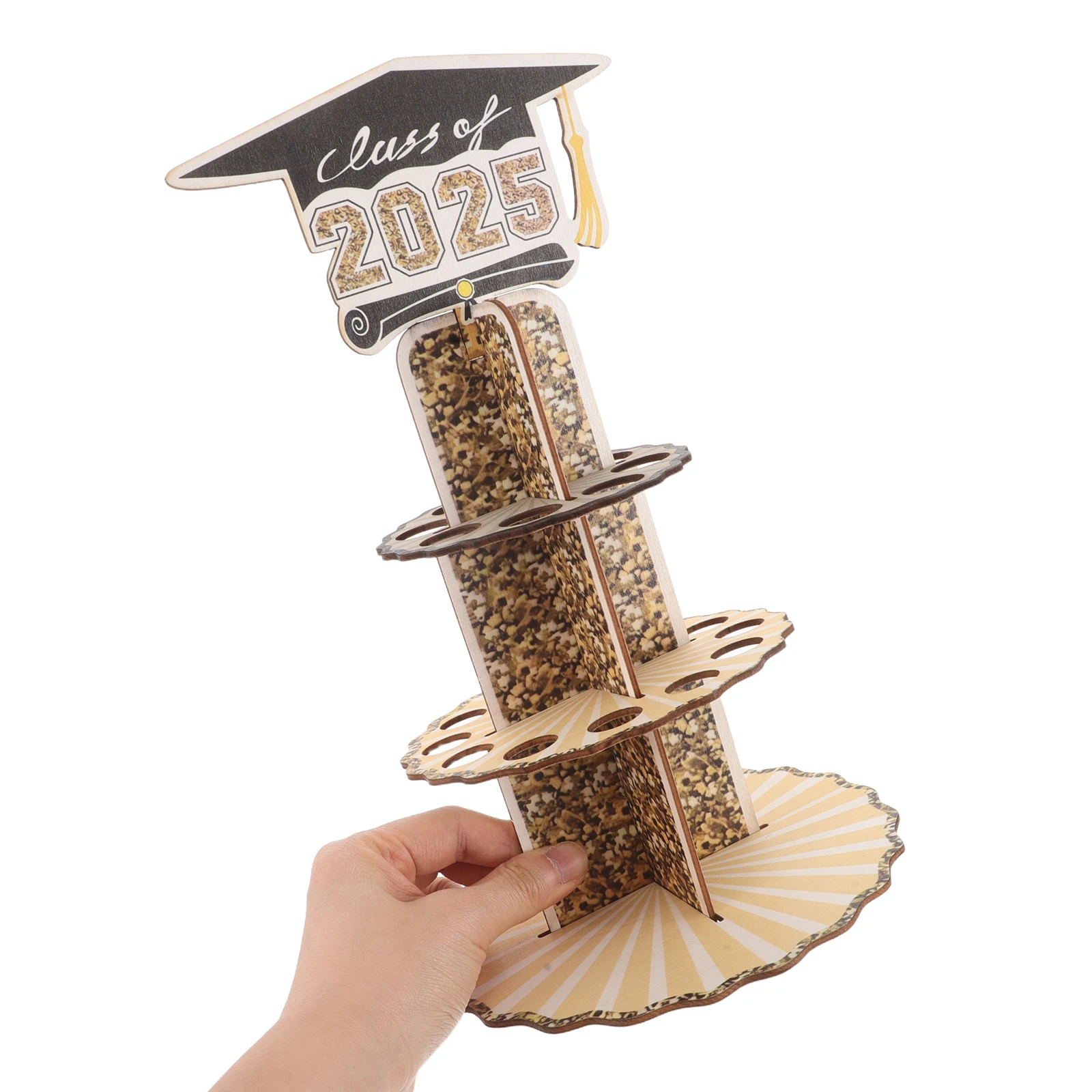 

Graduation Party Money Holder Class of 2025 Double Layer Cash Organizer Wooden Congrats Present Wallet Storage