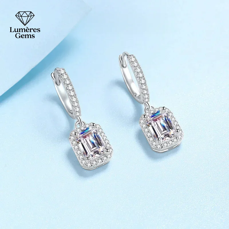 

Classic PT950 Platinum Sparkly Female 1/2Ct Moissanite Drop Earrings For Women One Pair Diamond Girls Birthday Gift Popular Cute