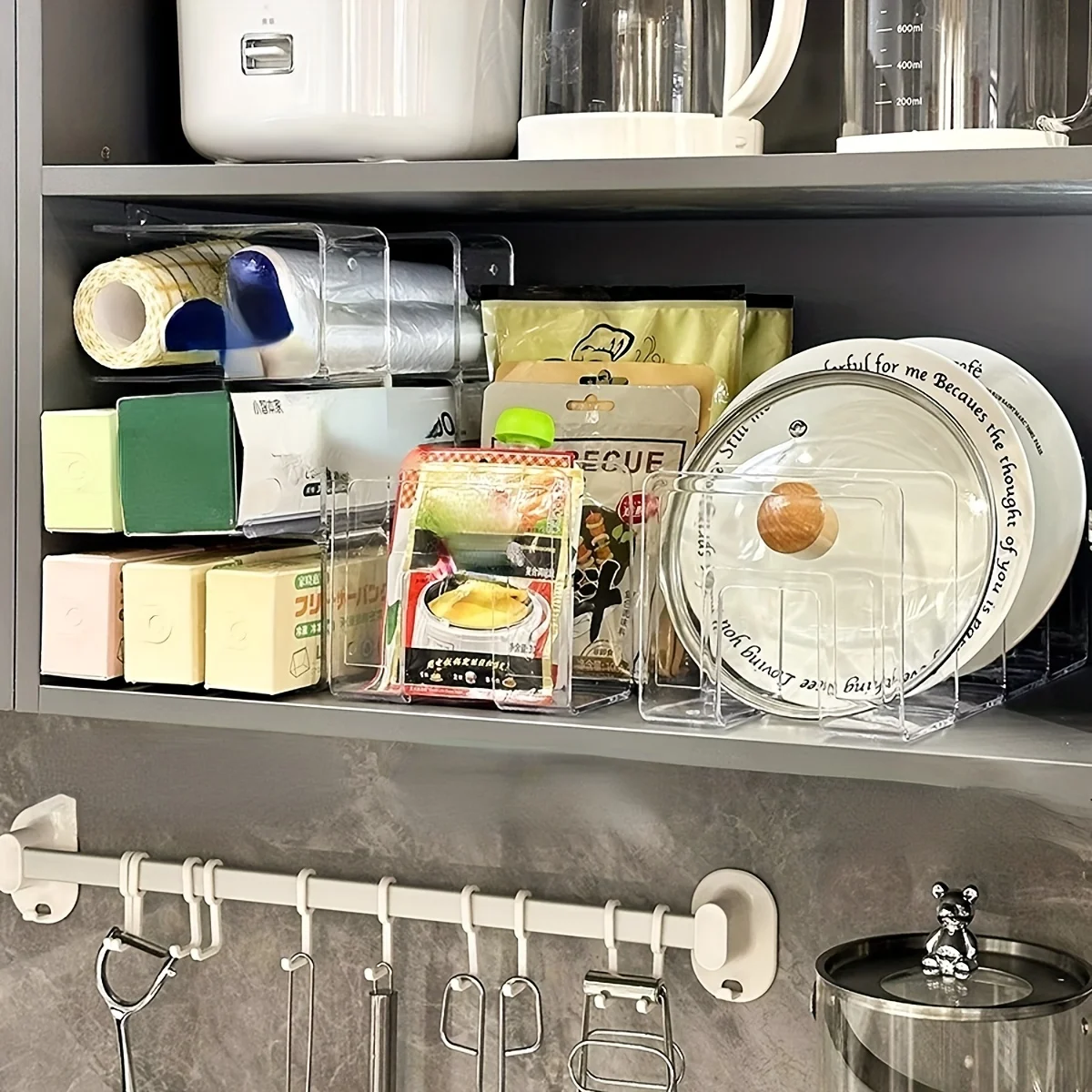 Acrylic Pull-Out Storage Organizer for Kitchen Cabinets - Polished Finish, Multipurpose Use, Kitchen Organizers And Storage