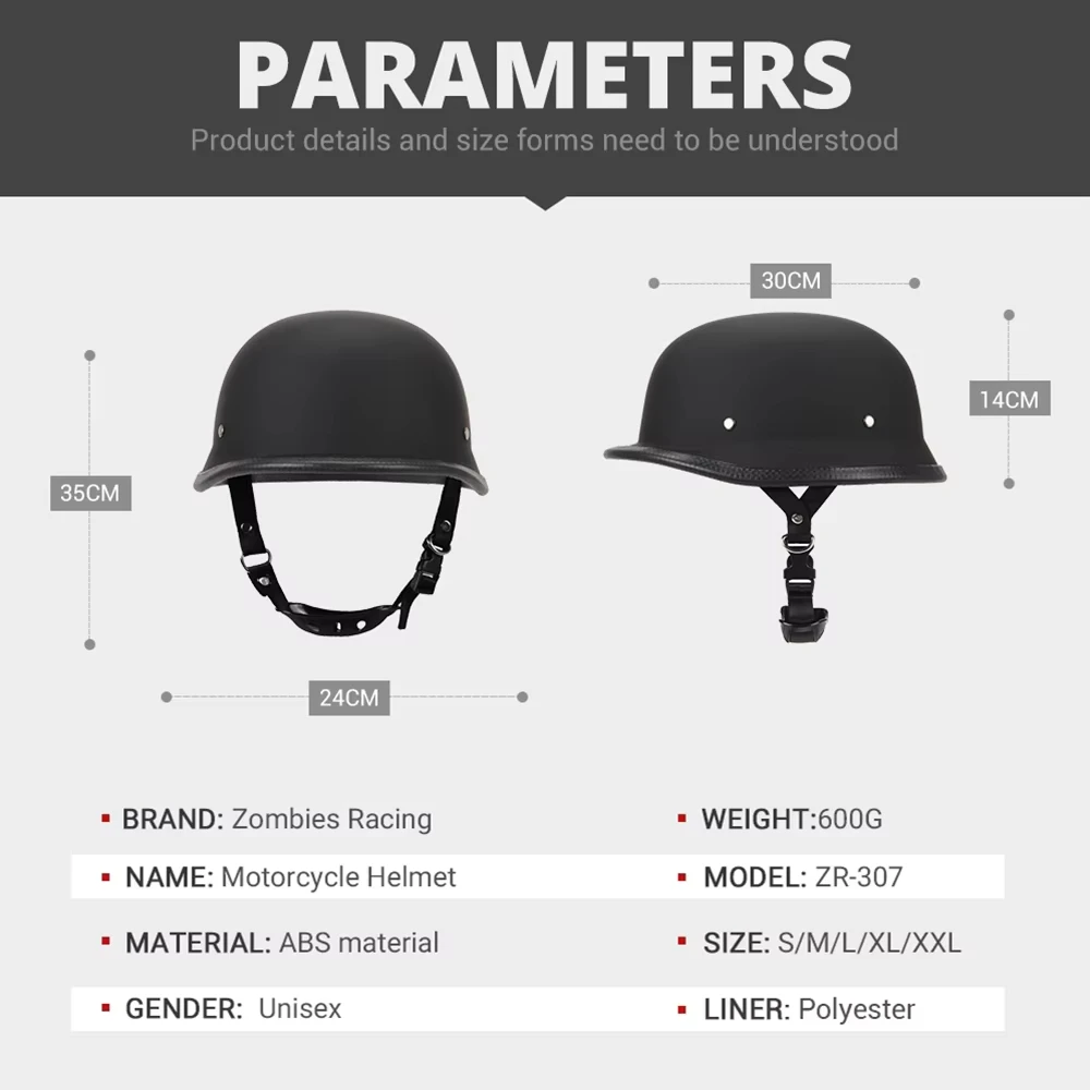 New Motorcycle Helmet Half Helmet Motorcycle Pilot DOT Certified Helmet Retro Half Helmet Four Seasons Available Helmet