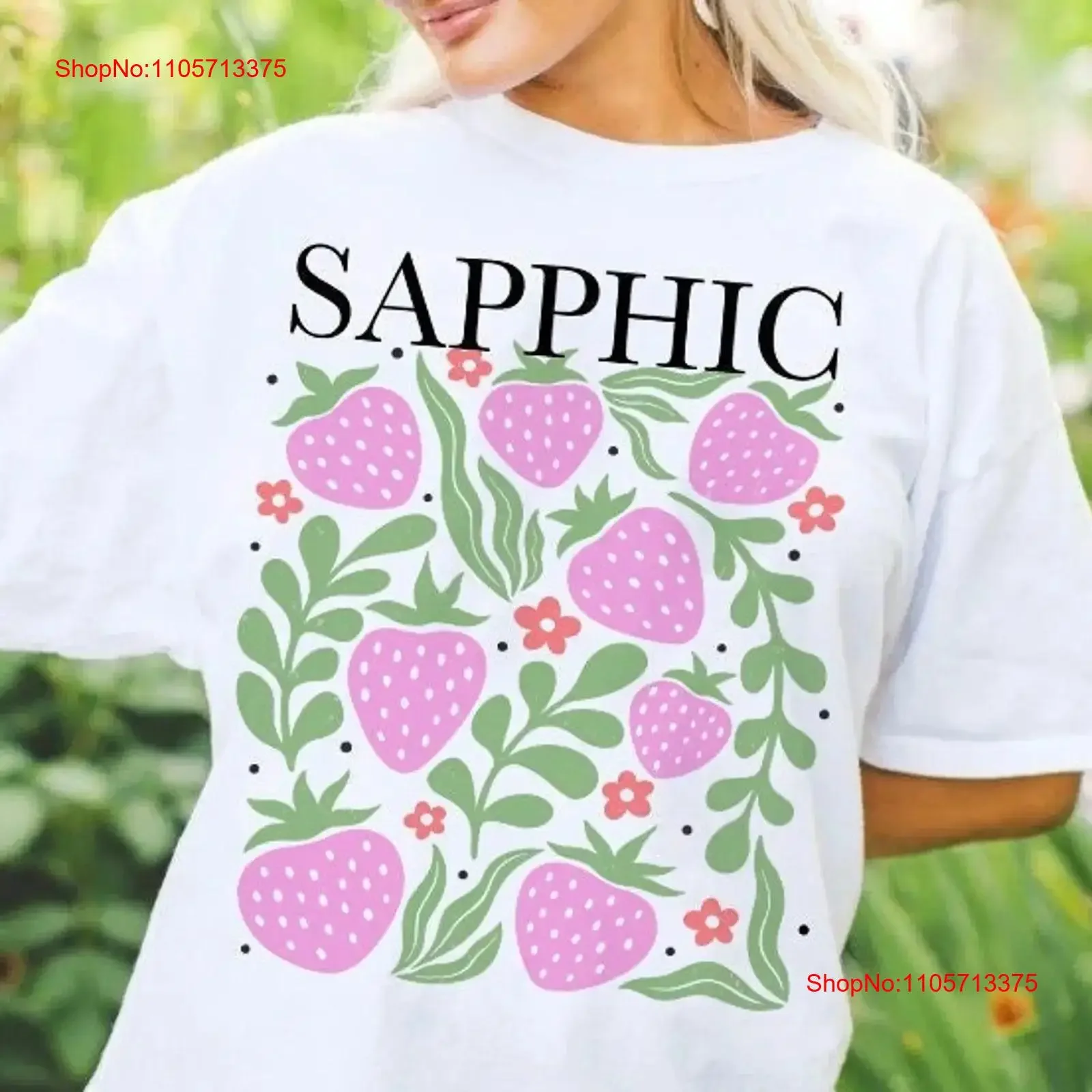 Sapphic shirt strawberry lesbian subtle bi clothing fruity lgbt funny pansexual pride vintage Washed graphic Unisex Stylish