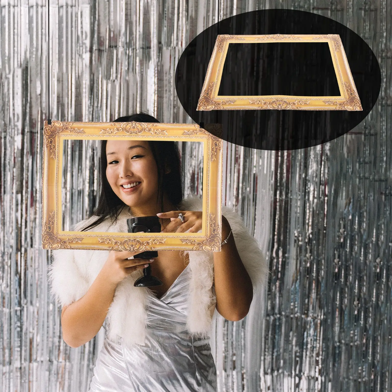 

Wedding Photo Props Frame Cutout Poster Frames Aluminum Foil Picture Cutouts Man