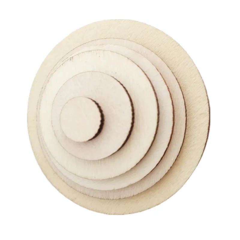 10-80mm Wood Rounds Dicss Crafts Natural Pine Round Unfinished Wood Slices Circles for Wood Craft Wedding Birthday Ornament