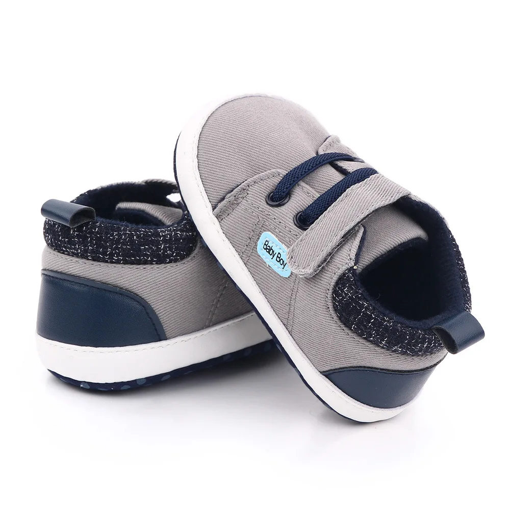 Brand Infant Crib Shoes for Baby Items Boy First Steps Trainers Newborn Stuff Toddler Soft Sole Canvas Sneakers Christening Gift