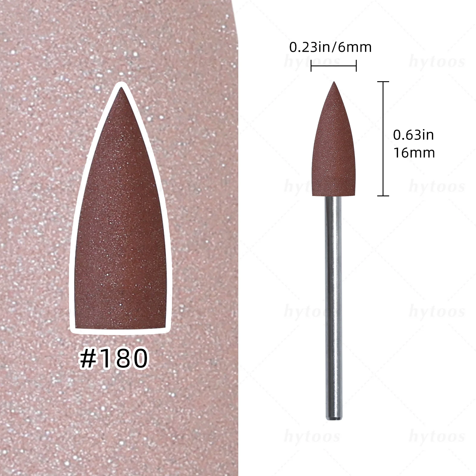 HYTOOS 6*16mm Kegel Silikon Nagel Bohrer Bits 3/32 "Pediküre Polieren Bit für Nagel Bohrer maniküre & Fußpflege Vorbehandlung Werkzeuge