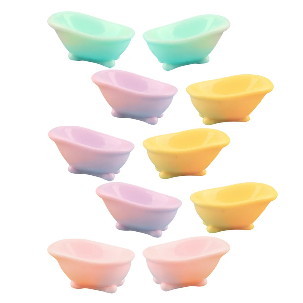 10pcs Miniature Bathtub House Supply Realistic Look Smooth Simulation Washing Tub Mini Bathroom Prop Decor