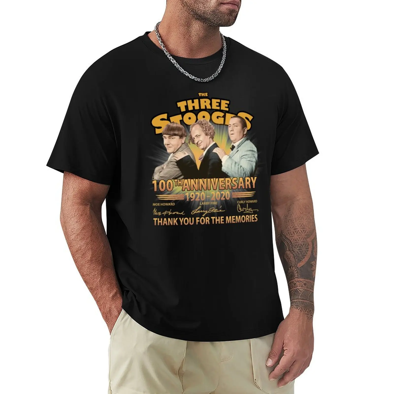 Camiseta divertida para papá con las firmas de los Tres S_t_o_o_g_e_s por el 100 aniversario de 1920-2020, herramienta de alineación de camisetas, paquete de camisetas, camiseta