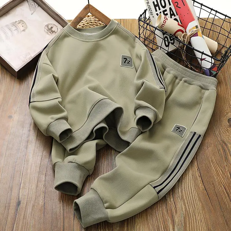 IYEAL Autumn New Children Boys Clothing Set 4-14 Years Children's Zipper Coat+Sports Pants 2-piece Suits Fashion Kids Sportswear