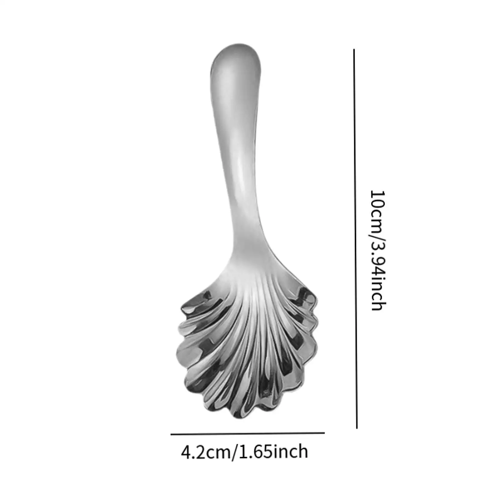 Tea Spoon Dessert Spoon, Shell Shaped Stainless Steel Portable Mini Spoon Short Handle Spoon for Tasting, Seasoning Cake