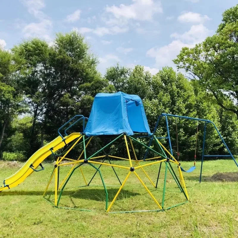 10FT 12FT Bigger Climbing Dome Plus Extensions Slide Monkey Bar Swing Hut Basketball Hoop Kids Super Fun Outdoors Backyards