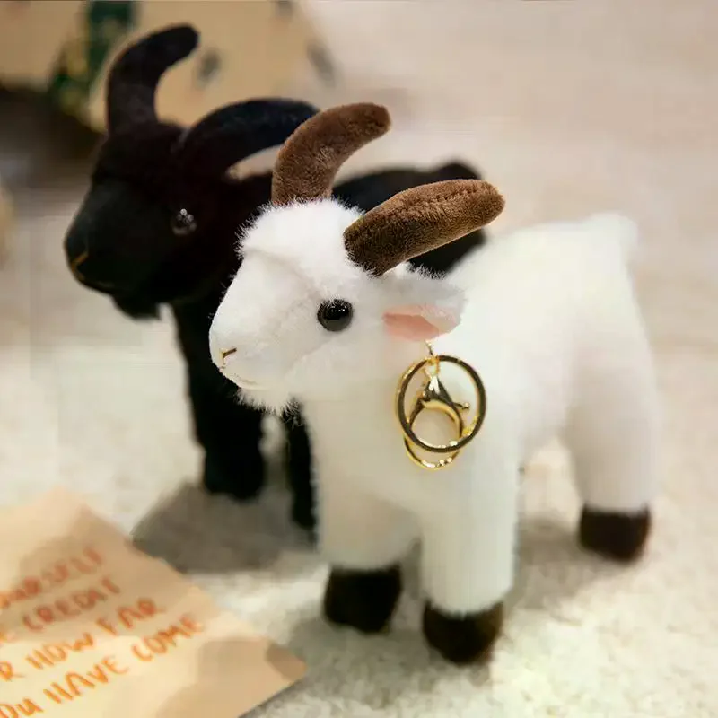 Doll Toy Soft Standing Lifelike Cute 1Pcs Stuffed Goat Toy Pendant Plush Toys Mini Animal Cool Keyring Bags Decoration