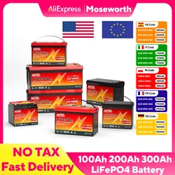 New 12V 6Ah 10Ah 12Ah 20Ah 25Ah 50Ah 100Ah LiFePo4 Battery Pack 24V 36V 200Ah 300Ah Lithium Ion Phosphate Batteries Built-in BMS
