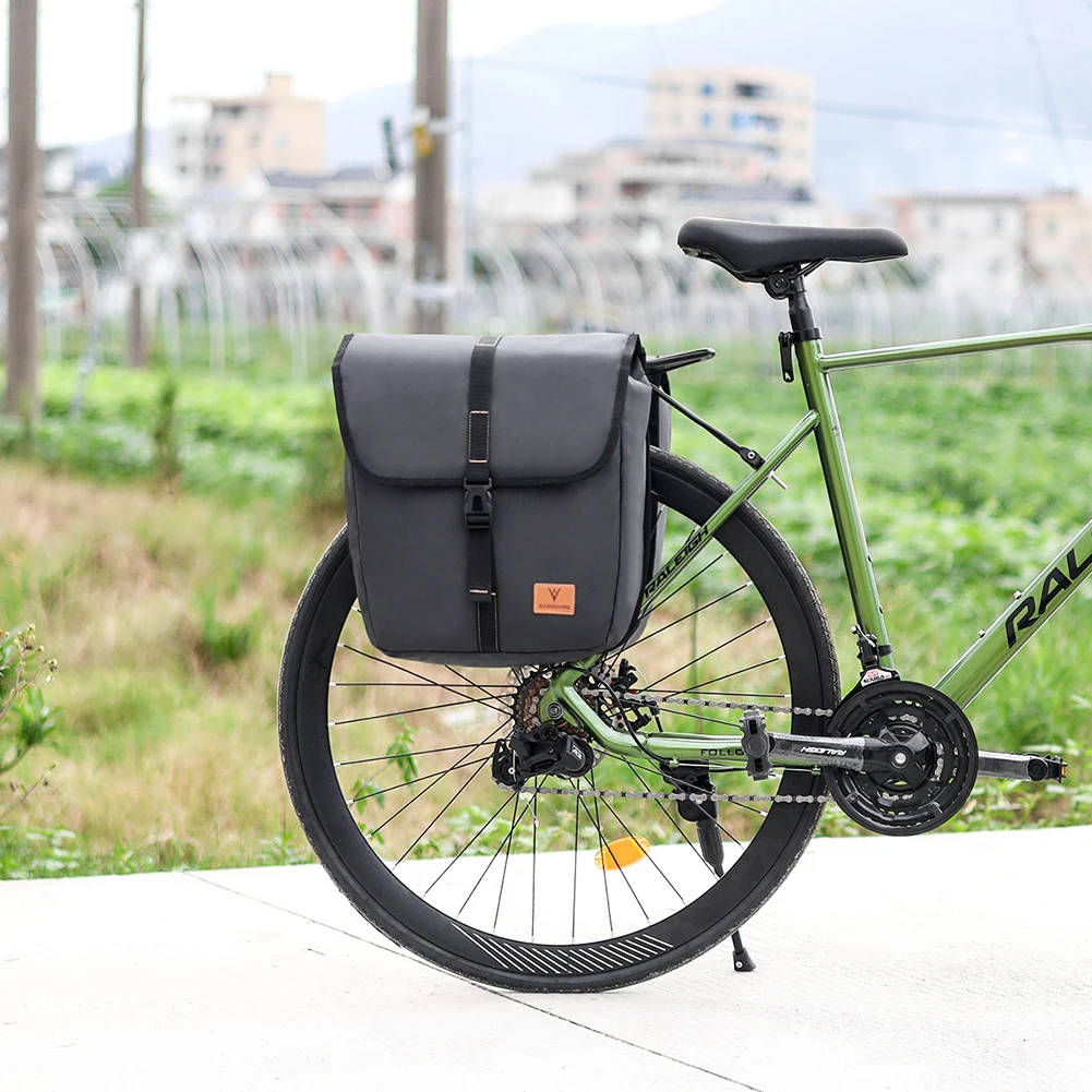 Double Pannier Bag Multifunction Rear Seat Panniers Pack Large Capacity Bike Rack Tail Bag with Handle for Outdoor Riding Travel