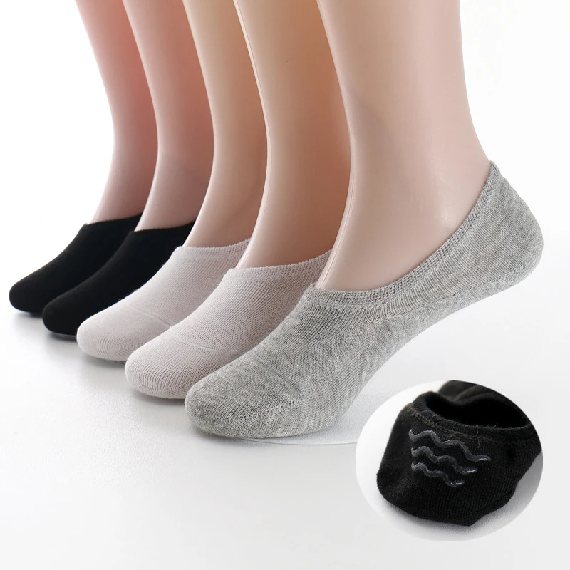 

3pairs/lot New Children's Invisible Shallow Mouth No Trace Short Boat Socks Slip Silicone Solid Color Black White Sock for Kids