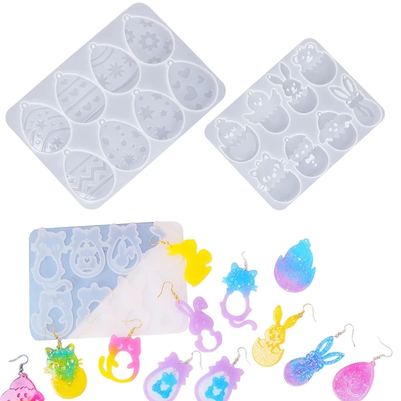 Easter Silicone Mold for DIY Earrings and Pendants Unique Jewelry with Easter Themes Making Mould Resin Moulds R3MC