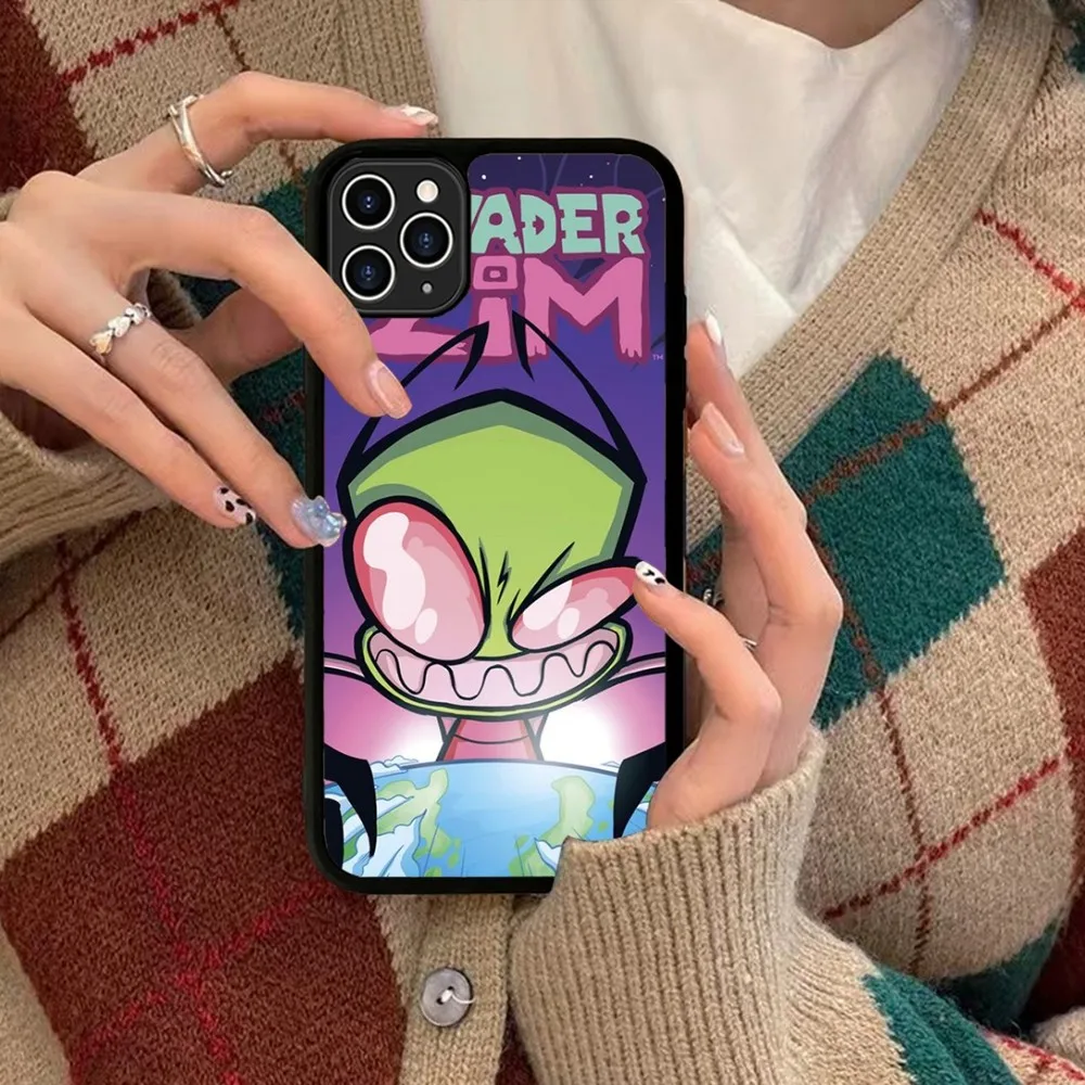 I-Invader Z-Zim Phone Case Silicone PC+TPU For For IPhone 11 12 13 14 15 16 Plus Pro Max Cover