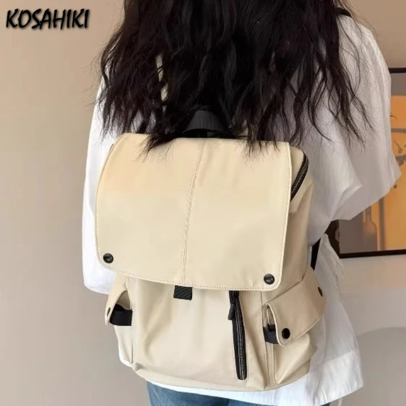 

Korean Y2k Aesthetic Simple Backpack Casual All Match Fashion Schoolbags Vintage Preppy Trendy Chic Backpacks for Women Students