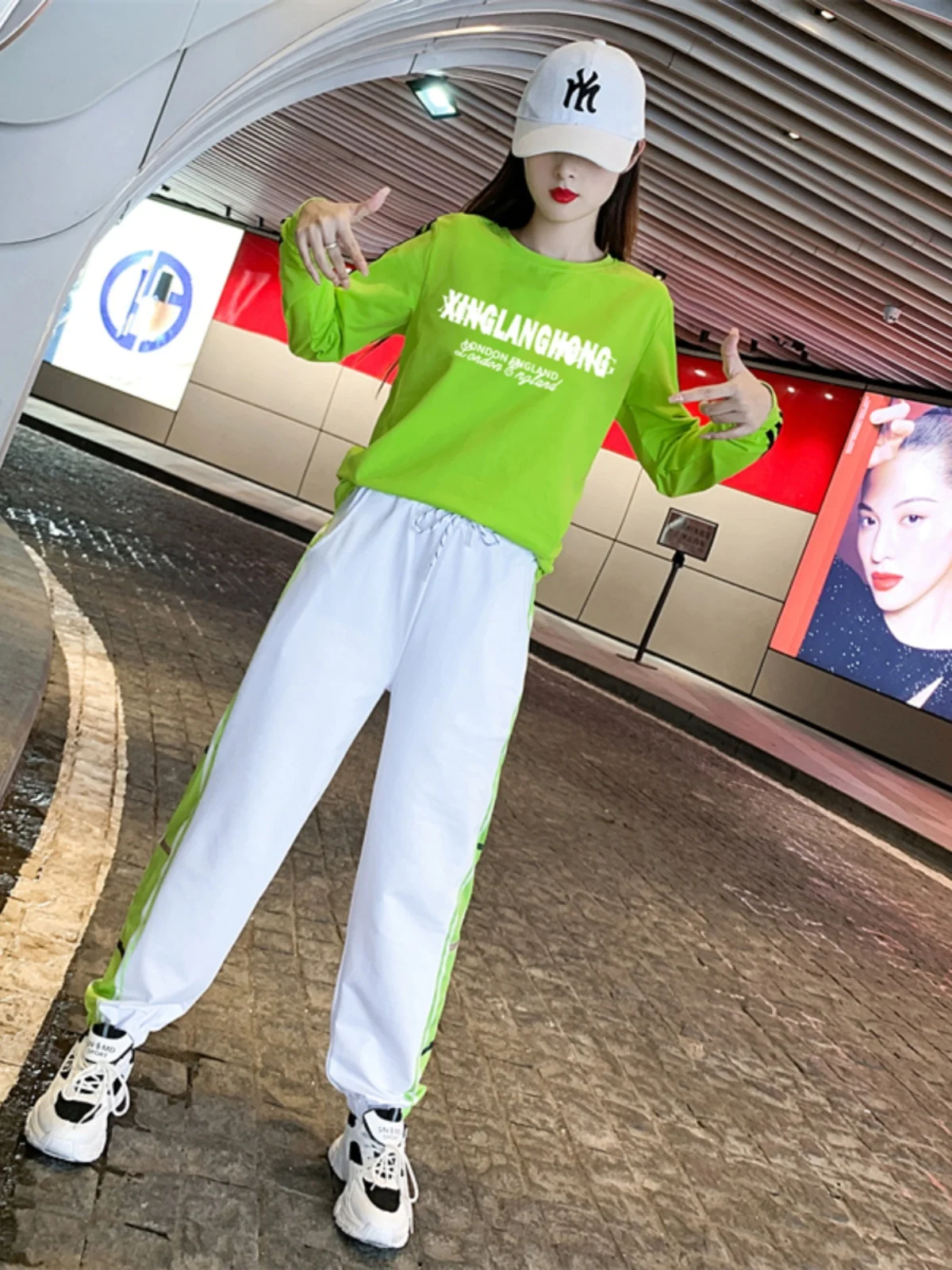 Conjunto de Ropa de baile de algodón puro para mujer, ropa deportiva cuadrada para baile, pantalones largos Sve, traje de dos piezas con cuello vuelto