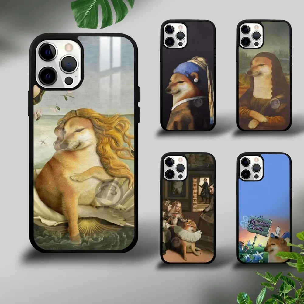 Cheems Funny Dog Phone Case For iPhone 16 15 14 13 12 11 Pro Xs Max Mini Plus Celulares Hard Funda