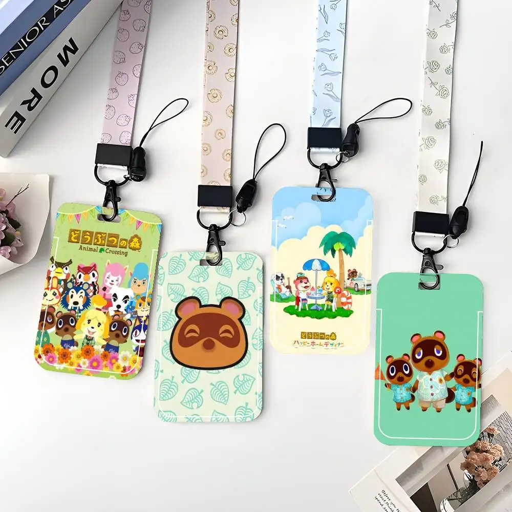Porta Tarjetas de Identificación Animal Crossing, Colgante para Cuello, Porta Credenciales, Llavero, Estuche para Tarjetas de Trabajo, Regalo