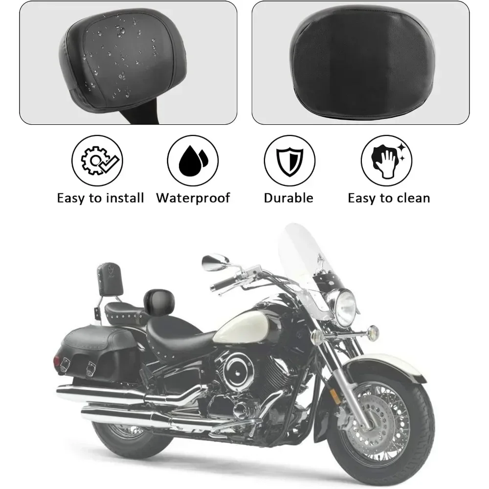 Motorcycle Sissy Bar Driver Backrest Rider Cushion Pad for Yamaha Dragstar Vstar XVS 1100 1998-2022 Backrest Pad