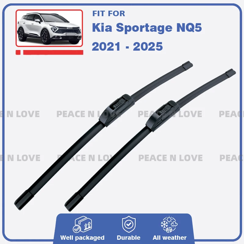 Front Wiper Blades For Kia Sportage NQ5 2021 - 2025 2pc Set Brush Window Windscreen Non-Europe Rubber Brushes Car Accessories