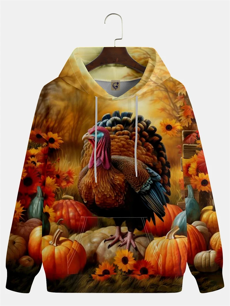 

Fashion 3d Print Thanksgiving Day Hoodies Men Women Turkey Pumpkin Graphic Hooded Sweatshirts Y2k Funny Mens Clothing Hoodie