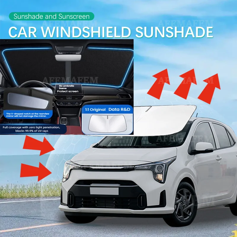 Car Sun Visor for Kia Picanto Niro Optima Windshield Sunshade Heat Insulation Auto Accessories