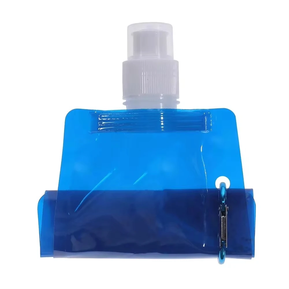 500ML 휴대용 초경량 접이식 실리콘 물병 물주머니 야외 스포츠 용품 하이킹 캠핑 소프트 플라스크 가방 썸네일 5