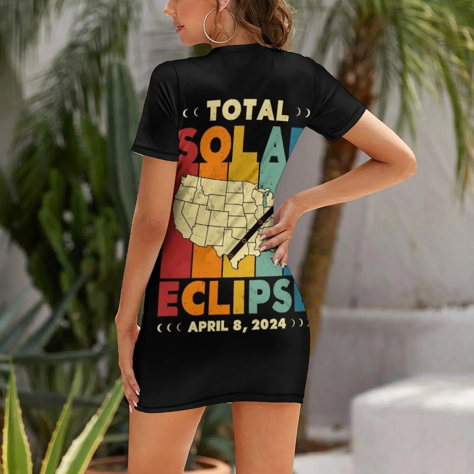 Total Solar Eclipse 2024 Short-Sleeved Dress sexy dress for women women's summer dresses 2026 women dresses Dress